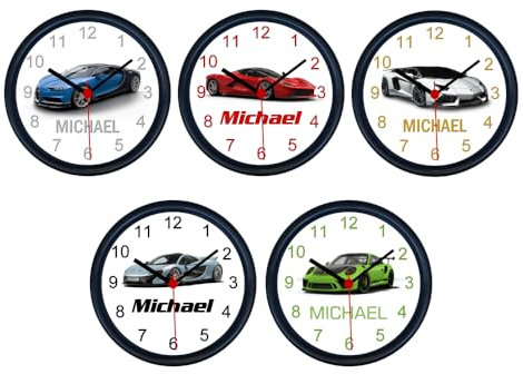 Key Expressions Personalised SUPERCAR Wall Clock - FIVE DESIGNS AVAILABLE