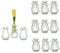 Glasseam Klarglasvasen für Blumen mit Seidenseil, 12 Stück Moderne Hyazinthenvasen Bud Avocado Vase Edelwickenvase für Hydroponikpflanzen Narzissen Orchideen für Desktop-Tisch Innenfensterbank Dekor