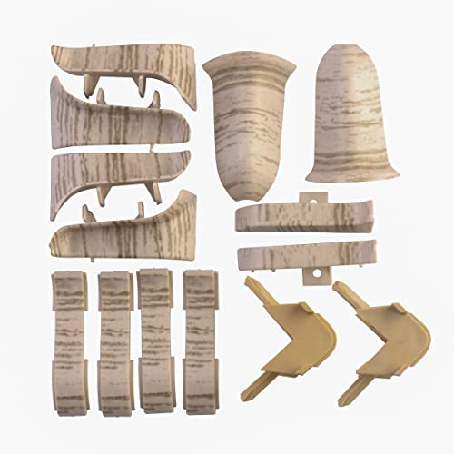NORDLINGER PRO Kit de finition plinthes - WOOD 2 - Kit comprend 2 embouts droits - 4 angles rentrants - 4 jonctions droites