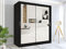 RAC3 Race to Road Stylish Bedroom Sliding Wardrobe with LED Light - Ample Storage Space and Sleek Design comes in White/Grey/Black/Oak and Width 100cm/120cm/150cm/180cm/203cm/250cm (Black, 203cm)
