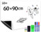 Whiteboard Magnetisch Folie, 90 x 60 cm Magnettafel Selbstklebend Magnetfolie Weiß Abwischbare, Leicht Zugeschnitten, für Startseite Schule, mit Whiteboard Schwamm & Magnetes & Markers