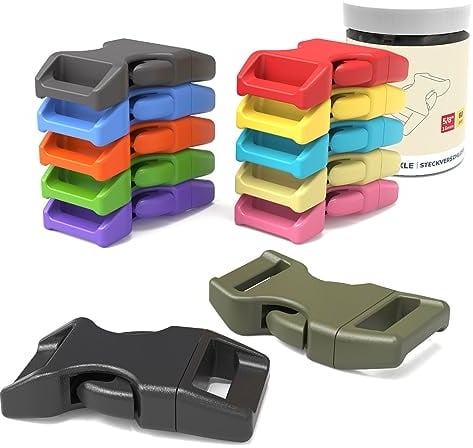 Abma Cord Paracord Bracelet Buckles 60pcs x 16mm (5/8) Paracord Buckles Clips Side Release Plastic Buckles for Bracelets, Crafts and DIY