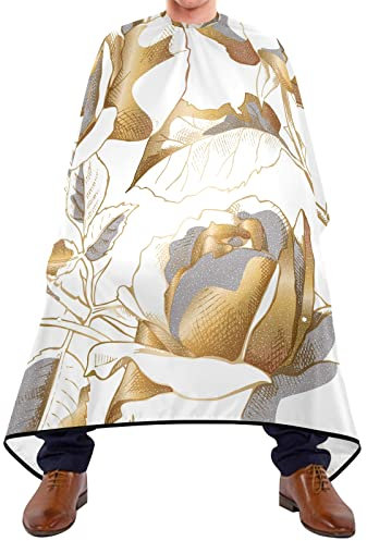 Peignoir Coiffure Rose D'Or Cape Coiffeur Professionnel Coiffeur Robe Antistatique Cape De Cheveux Pour Instituts De Beauté Barber Adultes 140X170Cm