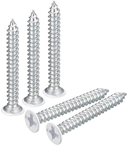 QUARKZMAN ST3.5x30mm Blanc Vis Autotaraudeuse, 100pcs Plat Tête Phillips Bois Vis pour Travail Bois