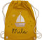 Turnbeutel Rucksack - Süßes Segelboot Boot Segler - Unisize - Senfgelb - segler-geschenk bag und name stoff