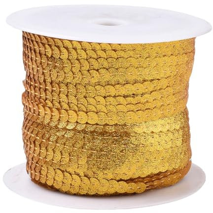 5 m Paillettenband 6 mm Holo oder AB-Farben (0,51€ je Meter) (Gold-Glitzer)