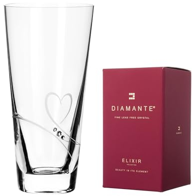 DIAMANTE Vase Conique en Cristal taillé à la Main 'Romance' avec Cristaux Swarovski 20 cm, 5160.120.ELX