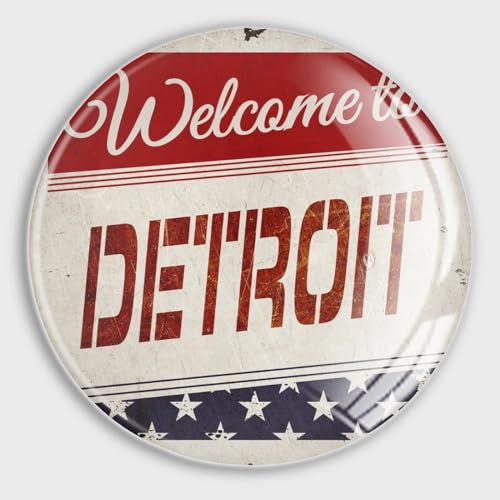 Freecustom Fridge Magnets Strong Magnets Welcome to Detroit Strong Fridge Magnets Visitor American State State Love Refrigerator Whiteboard Cabinet Office Kitchen Blackboard 4 Pcs