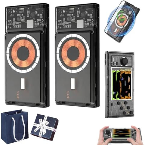 Power Bank Game Console 2-in-1, Mobile Power Supply 1000mm for Game Console, Handheld Game Console + Portable 10000mAh Power Bank, Pre-Loaded 10000 Classic Games (2pcs)