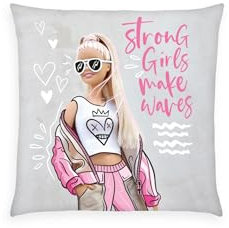 Herding Kissen Barbie, 40 x 40 cm, Weiches Deko- und Kuschelkissen für Kinder, 100% Polyester