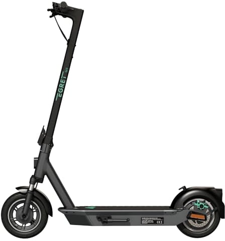 Egret Ey! 6 (DE) Faltbarer Classic E-Scooter mit Federgabel, 10 Luftbereifung + Straßenzulassung (max. 20km/h) Reichweite bis 55 km, Blinker, App-Steuerung, maximale Zuladung 120kg