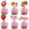 36 Stück Erdbeer Cupcake Topper Erdbeer Thema Party Cupcake Picks für Geburtstag Hochzeit Party Baby Dusche Garten Party Dekoration Zubehör