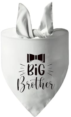 Ling & Bai Baby Ankündigung Hundehalstuch, groß mit Herzpfote, Geschlechtsoffenbarung, Schwangerschaftsgeschenk, Haustierschal, Zubehör für Hunde (großer Bruder)