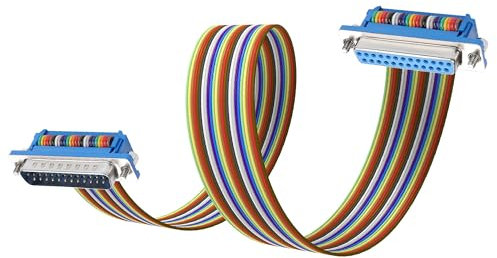 JSADZKJ DB25 serial extension cable RS232 male to female serial cable D-SUB 25-pin connector RS232 serial straight-through cable for computers printers monitors 1.6FT/50CM