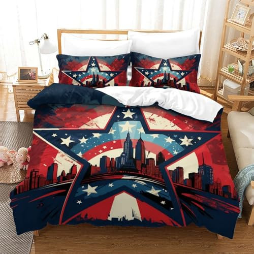 KKLOSDXERT Ultra Soft Duvet Cover Set USA Fade Resistant Duvet Cover All Seasons Comforter Cover 3pc With Pillow Cases Home Bedding Cover Sets for Kids Boys Girls Double(200x200cm)