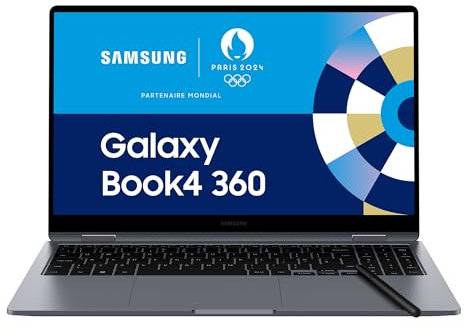 Samsung Galaxy Book4 360 Ordinateur Portable 15.6'', Intel Core 7, 16Go RAM 512Go, SSD Intel®Graphics, Gris, Clavier AZERTY FR