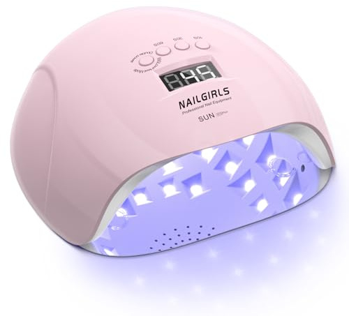 NAILGIRLS LED UV Lamp Nails, 150 W Nail Lamp, 4 Timers, Car Sensor, LCD Display, Nail Polish Dryer, Device, Removable Magnetic Plate, LED UV Dryer, Nail Lamp for Gel Nails, Fingers, Toenails