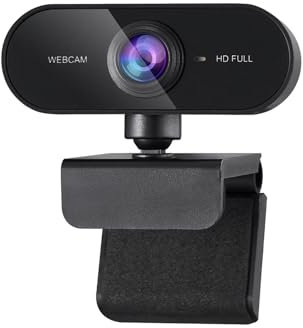 Niavakz Webcam PC 1080P, Full HD Webcam Streaming avec Microphone Anti-Bruit, Camera PC Grand Angle 80°,Web Cam USB Plug Play sous Windows MacOS Linux, pour PC/Mac/Portable/Tablette/Skype/Vidéo Zoom