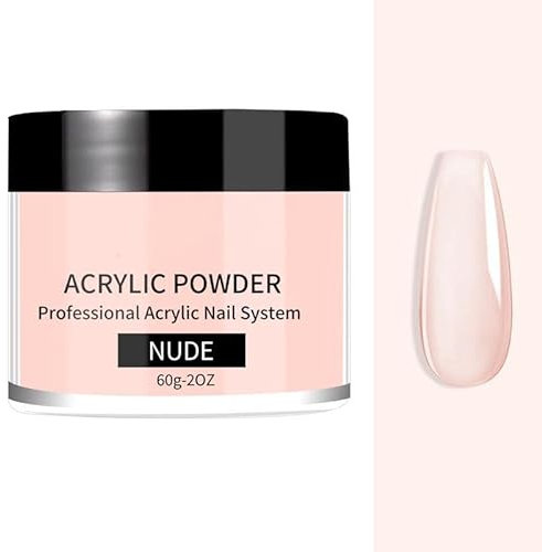 60g Acrylic Nail Powder - Nude & White Clear Acrylic Powder for Nail Extensions, Professional Monomer for Acrylic Nails, DIY Nail Art Dip Powder (nude, 1)