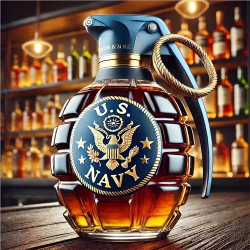 Bouteille De Whisky En Forme De Grenade Militaire, Bouteille De Whisky En Forme De Grenade, Carafe À Décanter Militaire En Verre, Carafe À Décanter Vintage, Créative, Sophistiquée Et Unique (A)