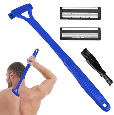 Rasoir de dos – Coupe élégante pour cheveux épais | Rasoir pour le dos pour peaux sensibles | Tondeuse de dos polyvalente pour une utilisation humide et sèche, coupe des cheveux pratique en voyage