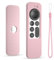 Silicone Case for Apple tv siri Remote 2021 2022 2023 Protective Cover for Apple 4k/hd tv Remote Controller Anti Sleeve with Lanyard(2nd/3nd gen) (Pink)