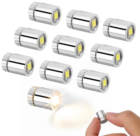 Mini LED Lights 10 Pack, Warm White Dollhouse & Miniature Lighting | Battery-operated decorative lights for dollhouses, DIY crafts, model displays, paper lanterns and festive decorations