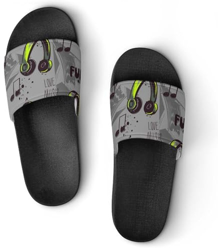 Shower Sandals Headphones Bathroom Slippers Home Slides for Men Women
