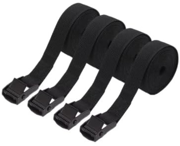 Ratchet Tie Down Straps, Heavy Duty Lashing Straps Adjustable Cam Buckle Tensioning Belts for Secure Cargo Transport - Ideal for Motorcycles, Trucks, Trailers, Luggage - 3M x 25mm, Black