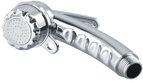 Zubehör Duschkopf Verstellbar Praktisch Silber 14,5 cm für Camping Wohnmobil mit Start/Stopp-Taste Nützliches Premuin Material Duschkopf Hochdruck Küchenarmatur Sprühkopf Gebürsteter Stahl