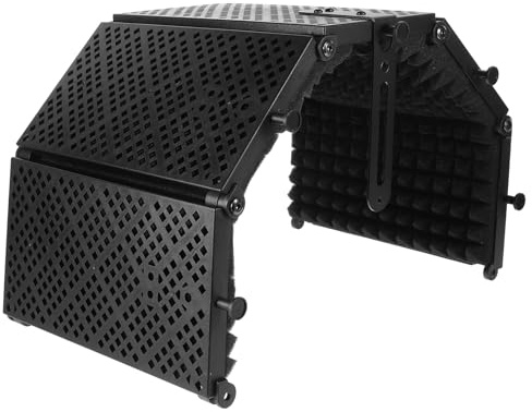 Fünf Tür Mikrofon Schallschutz für Desktop Aufnahmen, Schwarz | ABS EVA Mehrschichtstruktur, Faltbares Panel Design, für Streamer und Heimstudio