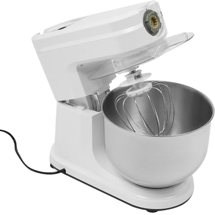 Batidora multifunción 3 en 1 para robot de cocina, con 6 ventosas, protección contra salpicaduras, cuenco de 6 L, recipiente de zumo de 1,5 l, para cocinas, restaurantes, panaderías, color blanco