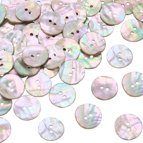 PH PandaHall 50pz Bottoni in Conchiglia Naturale 20mm Bottoni da Cucito Rotondi per Vestiti Cappotti Abiti Giacche Camicie Artigianato Matrimonio Fai Da Te, 2.5mm di Spessore