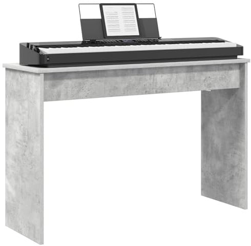 vidaXL Klavierständer Beton Grau 100 x 32 x 64 cm Holzwerkstoff, Moderner, robuster Holz-Keyboard-Ständer, praktischer Klavierhalter, Wohnraum-Music-Accessoire, Studio-Instrument