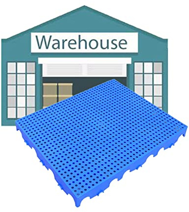 Palette de stockage en plastique, Palettes en plastique bleu 40x40x5cm