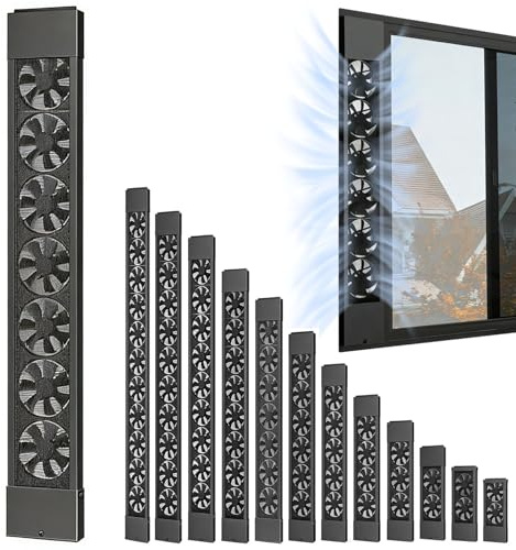 AHDFY Ausziehbarer Fensterabluftventilator, Fensterventilator for Schiebefenster, Doppelmotor 2800 U/min mit Einstellbarer Geschwindigkeit, für Küche, Schlafzimmer, Badezimmer,110~122cm/43.31~48.03in