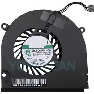GENTERUN Enfriador De CPU for Ventilador De Computadora Portátil, Compatible con Macbook, Ventilador De Refrigeración Pro 13 A1278 2008-2012 ZB0506AUV1-6A(Version 1)