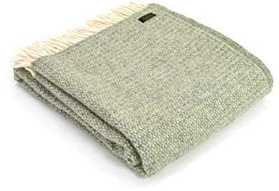 Tweedmill Textiles Illusion KNEE RUG Throw Blanket -100% Pure New Wool - BRITISH MADE - GREEN/GREY