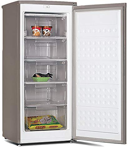 CONGELADOR VERTICAL CV-128X INFINITON (A++/E, INOX, CICLICO, Altura 125cm, 140 Litros, DEFROST, Puerta reversible, Termostato regulable, Independiente)
