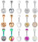 Mayhoop 15er Bauchnabelpiercing Set 14G Chirurgenstahl Bauchnabel Schmuck Silber Rosegold Schwarz 10mm Stablänge Bauchnabelstab Bauchnabelring Schmuck