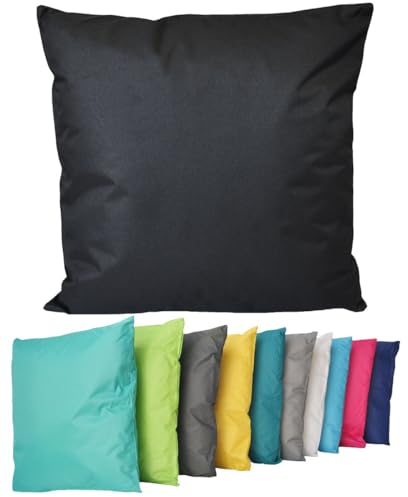 Coen Bakker Outdoor Lounge Kissen 45x45cm Dekokissen Inkl. Füllung Wasserfest Sitzkissen Garten Stuhl Lotus Effekt, Farbe:Schwarz