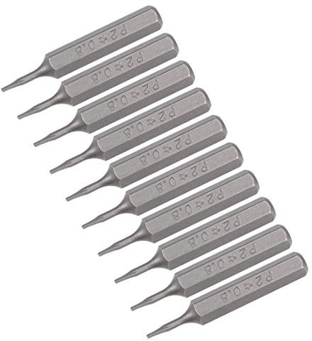 Embouts de tournevis 10 pièces 5/32 pouces tige hexagonale en forme d'étoile P2 / 0.8mm jeu d'embouts de tournevis 28mm longueur P2 Kit de tournevis outils