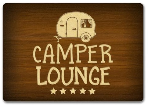 trendaffe Camper Lounge Fußmatte randlos mit Wohnwagen Motiv