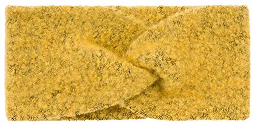 styleBREAKER Damen Feinstrick Stirnband leicht meliert mit Twist Knoten, warmes Winter Haarband Webstoff, Headband 04026052, Farbe:Curry