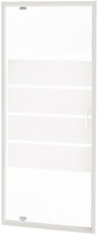 ONDÉE Porte de Douche Shiva 80x190cm Pivotante Verre trempé 5mm sérigraphié | Installation réversible, Traitement anticalcaire, bandes givrées, simple rapide, entretien facile au quotidien