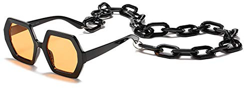 WQZYY&ASDCD Sonnenbrille Herren Damen Punk Damen Brille Polygon Big Frame Brille Retro Männer Beige Tone Hot-4_