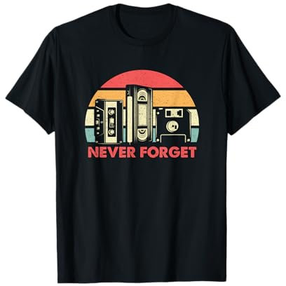 Never Forget T-Shirt Kassette Tape VHS Computer Floppy Disk T-Shirt