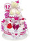 MomsStory - Windeltorte Mädchen | Windelgeschenk Schaf | Baby-Geschenk zur Geburt Taufe Babyparty | Babytorte 2 Stöckig (Pink-Weiß) XL Geburtsgeschenk
