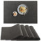homEdge PVC-Platzdeckchen, rutschfest, hitzebeständig, waschbares Vinyl, schwarz, 4 Stück