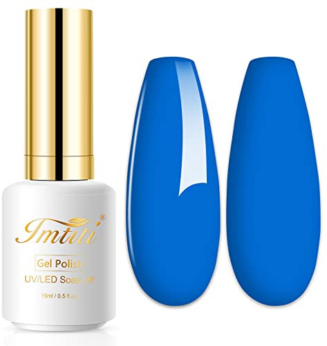 Imtiti Gel Nail Polish, 1 Pcs 0.5 Fl Oz Navy Blue Gel Polish Soak Off LED U V Nail Gel Polish Nail Polish DIY Nail Art Starter Manicure Salon Gel Nail Kit for Women Girls, 15 ml